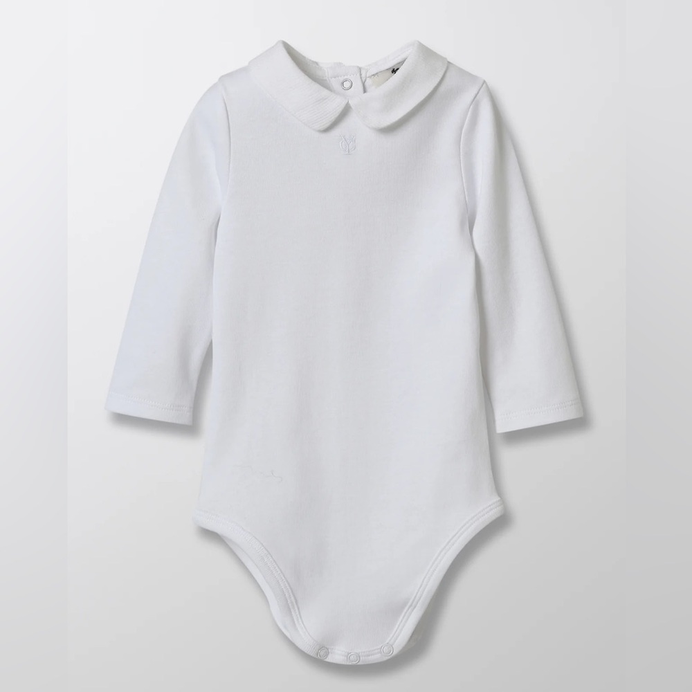 Cyrillus - ORGANIC COTTON BODYSUIT WITH SMALL SQUARE COLLAR